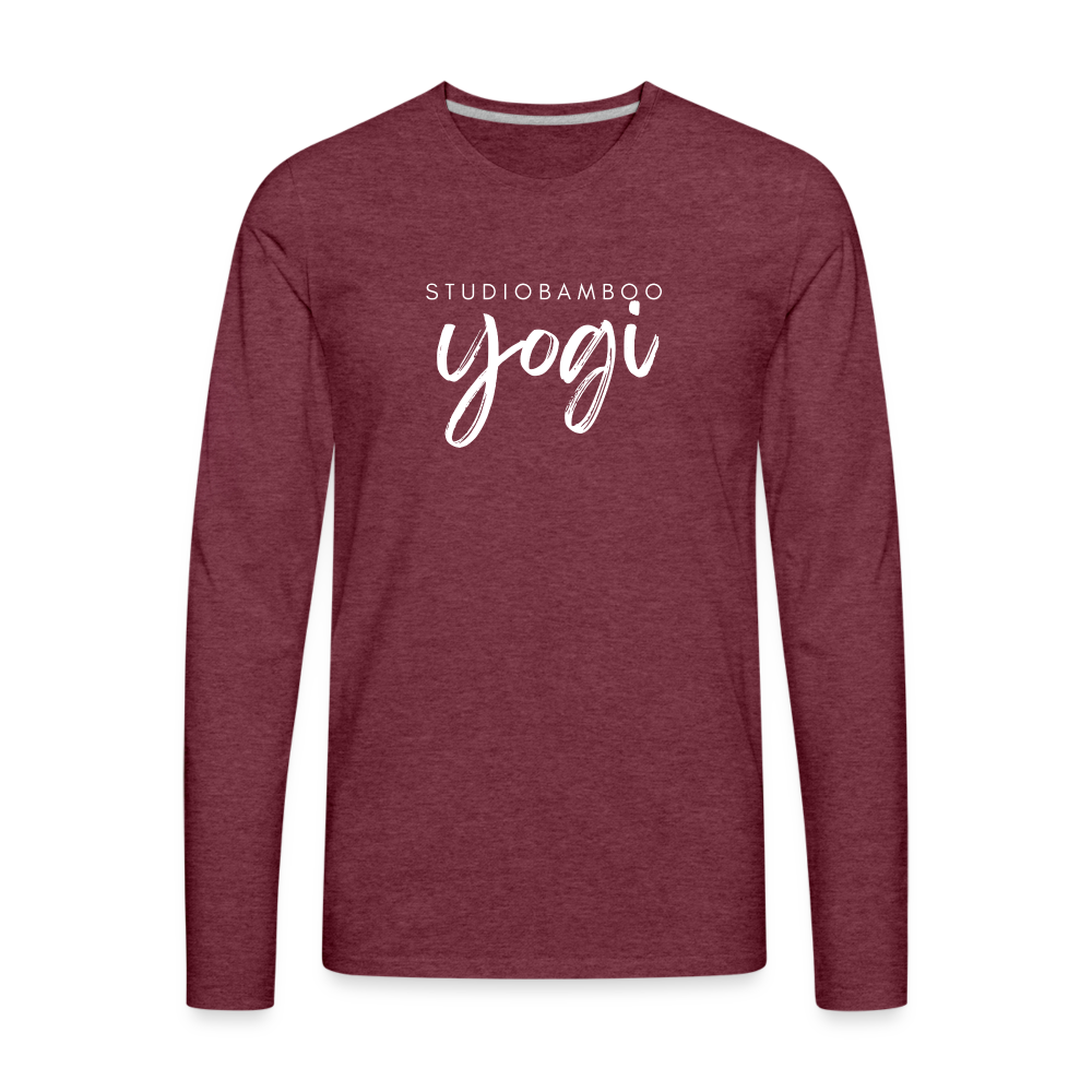 Studio Bamboo Yogi Men's Premium Long Sleeve T-Shirt - heather burgundy