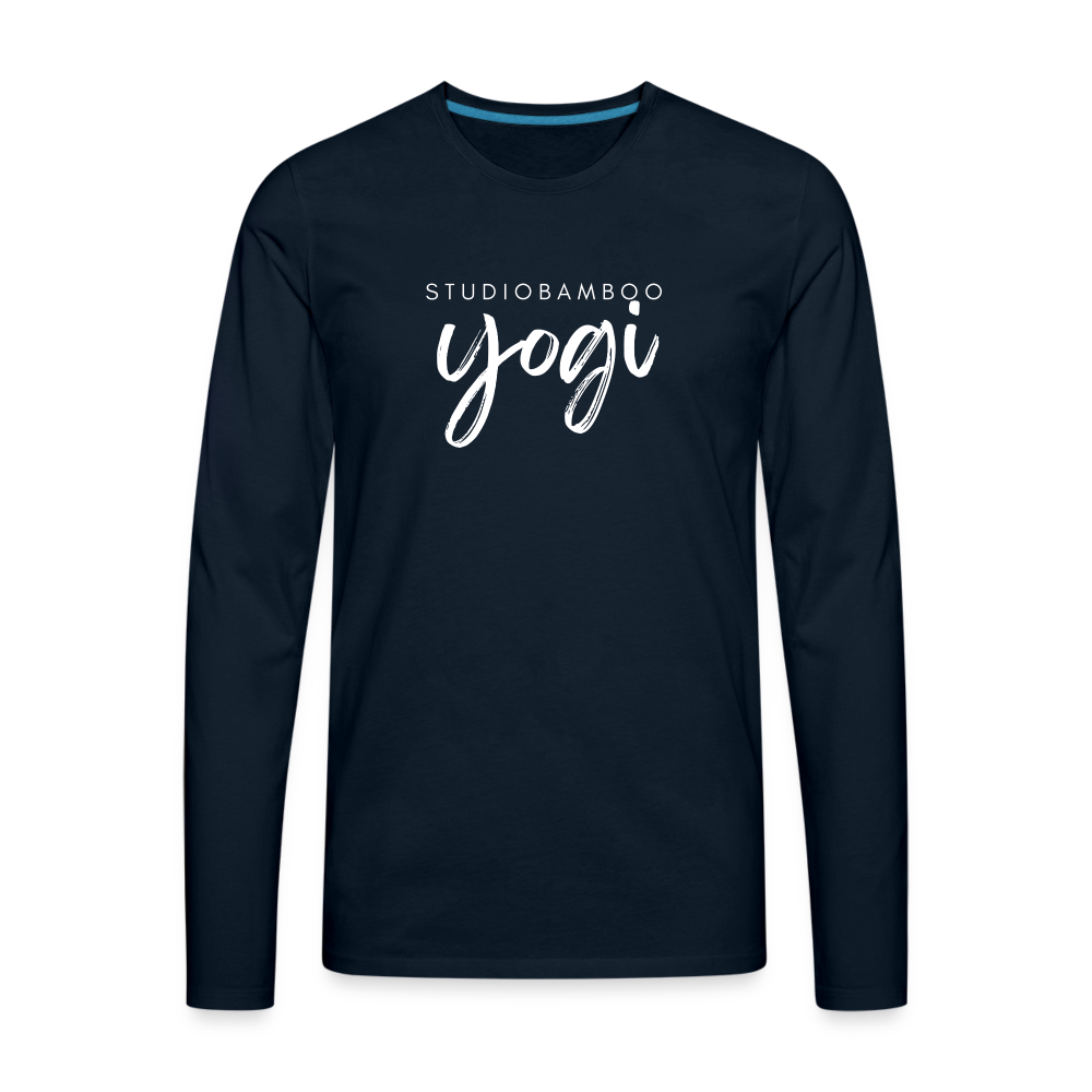 Studio Bamboo Yogi Men's Premium Long Sleeve T-Shirt - deep navy